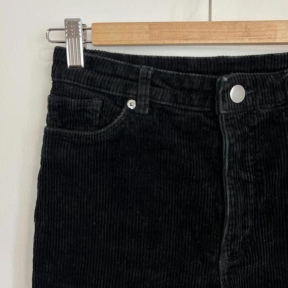 Monki Women's Size 36 EU 6 or 8 US Black Corduroy Ankle Length Pants - Picture 5 of 14
